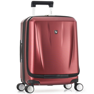 OIWAS 爱华仕 PC拉杆箱商务出差前开盖飞机轮旅行箱带USB可充电男女时尚20英寸行李箱6168UA酒红色