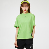 NIKE 耐克 运动女装2021秋季新款休闲圆领绿色短袖T恤DJ8515-301