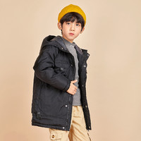 PADNI 普达尼 男童装儿童中长款加厚羽绒服中大童洋气冬装韩版保暖外套连帽