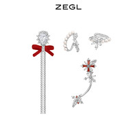 ZENGLIU ZEGL设计师新年系列蝴蝶结耳夹女无耳洞耳骨夹雪花耳挂耳环耳饰品