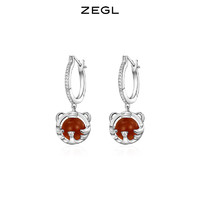 ZENGLIU ZEGL设计师虎年本命年礼物小老虎耳环女属虎耳钉红色过新年耳饰品