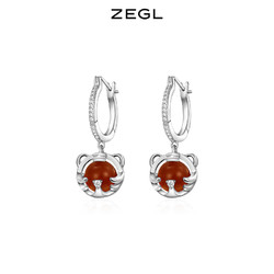 ZENGLIU ZEGL设计师虎年本命年礼物小老虎耳环女属虎耳钉红色过新年耳饰品