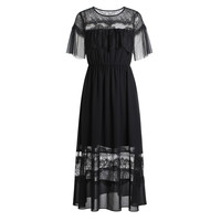 ochirly 欧时力 女士长款连衣裙 1ZZ2085470 黑色 M