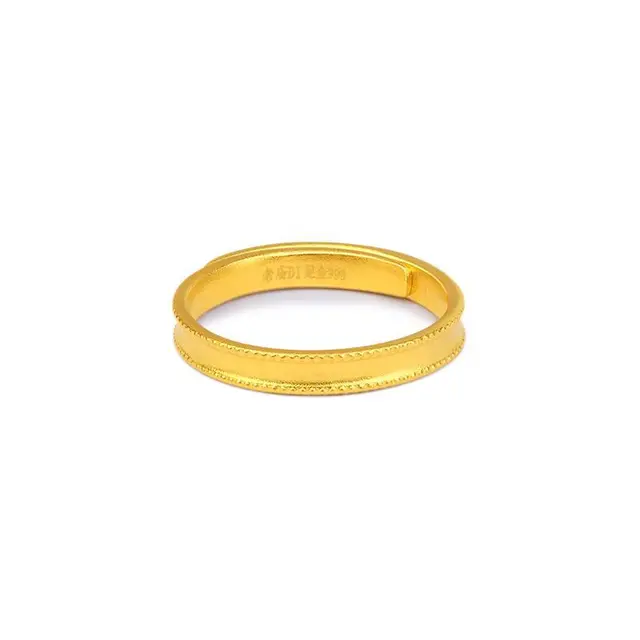 老庙黄金 古韵金系列 1040004885 女士简约活口足金戒指