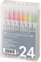 Kuretake 吴竹 呉竹 Clean Color Real Brush 水彩笔（24 支彩色笔套装）RB-6000AT/24V