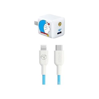 Anker 安克 A2633 多啦A梦联名款 手机充电器 Type-C 20W+MFi认证 Type-C转Lightning 数据线 0.9m 哆啦A梦