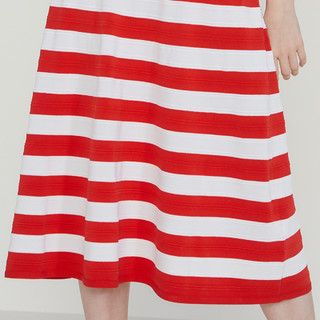 ochirly 欧时力 黑标系列 女士A字半身裙 1RH2033640 红色/白色 M