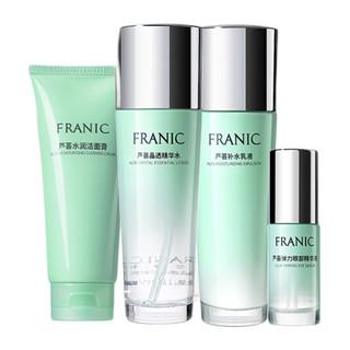 FRANIC 法兰琳卡 芦荟护肤礼盒装 (水润洁面膏100ml+晶透精华水110ml+补水乳液110ml+弹力眼部精华液20ml)