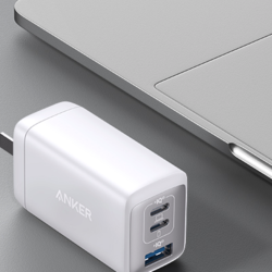 Anker 安克 A2667 氮化镓充电器 双Type-C/USB-A 65W 白色