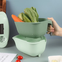 bayco 拜格 多功能沥水篮切菜器切菜神器厨房切丝切片切土豆洗菜篮