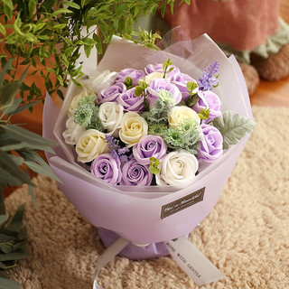 I'M HUA HUA 玫瑰花束礼盒 紫色 21朵