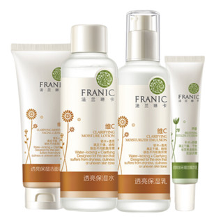 FRANIC 法兰琳卡 护肤礼盒装 (透亮保湿洁面乳120ml+透亮保湿水120ml+透亮保湿乳120ml+明眸焕采眼部精华乳20g)