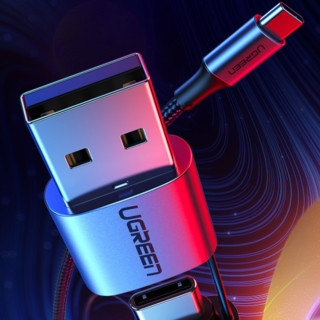 UGREEN 绿联 US314 USB-A/Type-C转Type-C 100W 数据线 编织 1m 黑色