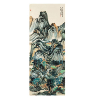 中国嘉德 张大千《夏山高隐图》161×63cm 1947 设色纸本 立轴 Lot288