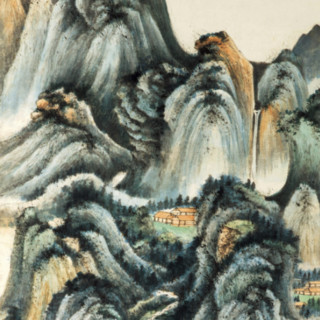 中国嘉德 张大千《夏山高隐图》161×63cm 1947 设色纸本 立轴 Lot288
