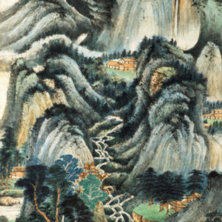 中国嘉德 张大千《夏山高隐图》161×63cm 1947 设色纸本 立轴 Lot288