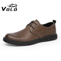 VOLO 犀牛（VOLO）男鞋商务休闲鞋男士皮鞋大头鞋 棕色225210031D 41