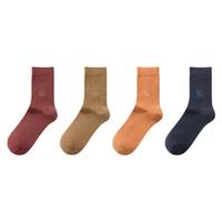 Bananain 蕉内 男士中筒袜套装 4P-BS500E-ML 4双装(氡红+铊驼+钍橙+黑蓝) 40-45