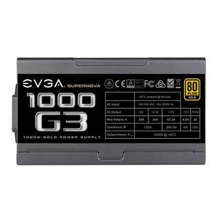 EVGA SuperNOVA 1000 G3 金牌（90%） 全模组ATX电源 1000W