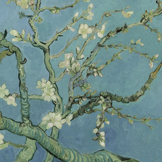 买买艺术 文森特·威廉·梵·高《开花的巴旦杏树枝》65x50cm 美术纸 金色铝合金框