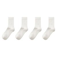 Bananain 蕉内 男士中筒袜套装 4P-BS500E-ML 4双装 钛白 40-45