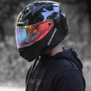 MARUSHIN 马鲁申 BFF-B5 摩托车头盔 全盔 笑脸 黑色镜片装 L码