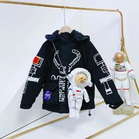 倪小宝 2021新款冬季太空熊羽绒服黑色150cm