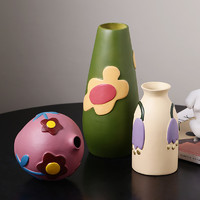 BHM 贝汉美 北欧彩绘陶瓷花瓶 3件套