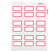 deli 得力 108枚25×30mm红框不干胶标签贴纸便利贴自粘性标贴纸姓名贴 9枚/张 7191