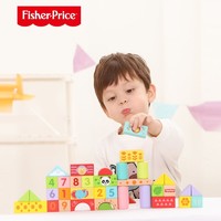 Fisher-Price 儿童积木木头拼装玩具男女孩实木大颗粒 费雪益智积木40粒