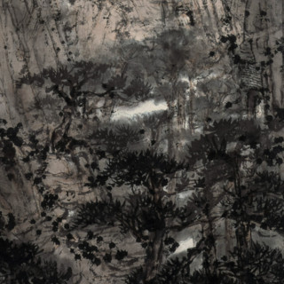 中国嘉德 傅抱石《白云滚滚迷松关》117.5×40cm 1944 设色纸本 镜心 Lot303