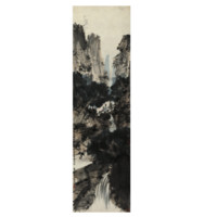 中国嘉德 傅抱石《携琴访友图》110×30.5cm 设色纸本 镜心 Lot304