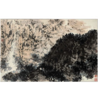 中国嘉德 傅抱石《秋山图》65×95.7cm 1961 设色纸本 立轴 Lot306