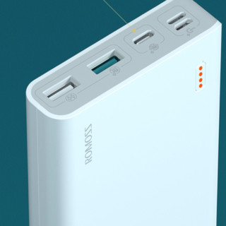 ROMOSS 罗马仕 PH80 Pro 移动电源 白色 20000mAh Type-C/Lightning/Micro-B 18W 双向快充