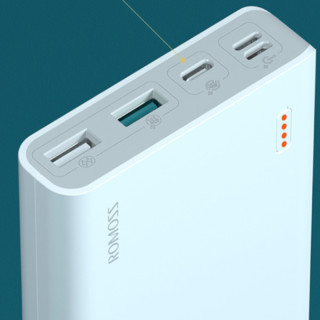 ROMOSS 罗马仕 PH80 Pro 移动电源 白色 20000mAh Type-C/Lightning/Micro-B 18W 双向快充 18W苹果充电套装