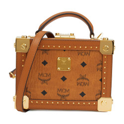 mcm奢侈品女士berlinvisetos系列棕色人造革小号斜挎包小方包mwrasbn