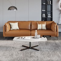 KUKa 顾家家居 意式真皮沙发客厅现代轻奢羽绒头层牛皮欧式沙发1090 西西里橙1双 组合