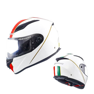 MARUSHIN 马鲁申 BFF-B5 摩托车头盔 全盔 白意大利 透明镜片装 XL码