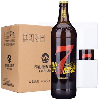 值选：TAISHAN 泰山啤酒 红7天鲜啤 原浆啤酒 720ml*6瓶