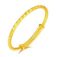 SUNFEEL 赛菲尔 ZKA00004 斜纹流星雨足金手镯 18.2g
