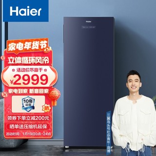 Haier 海尔 152升肤感面板风冷无霜家用立式冰柜 母乳冷藏小型冰箱抽屉式冷柜冷冻柜BD-152WEGK