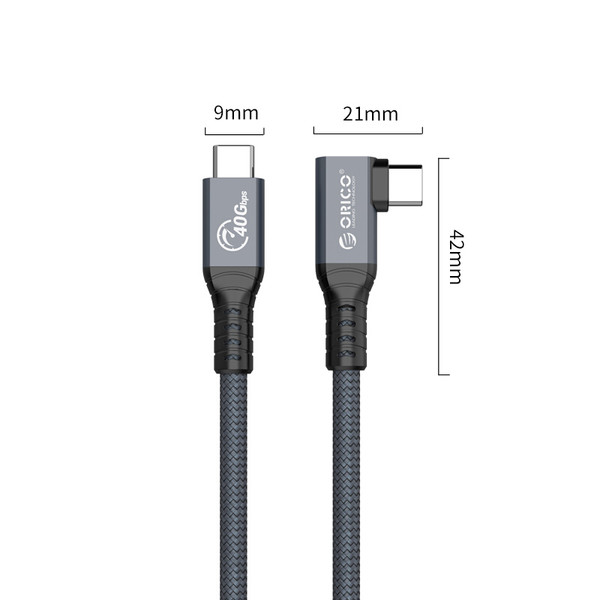ORICO 奥睿科 TBW 双Type-C USB4/雷电4 数据线 0.3米 弯头
