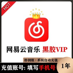NetEase CloudMusic 网易云音乐 会员黑胶会员12个月年卡 豪华VIP赠付费音乐包自动充值 填手机号秒到账01