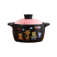 BANGQI CERAMIC 帮企陶瓷 砂锅(25cm、4.5L、陶瓷、粉色、卡通鹿印花)