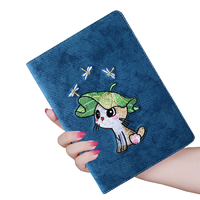 NOHON 诺希 华为 Matepad11 软胶保护壳 蓝色刺绣荷叶猫