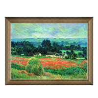 雅昌 克芳德·莫奈 Claude Monet《吉威尔尼的干草堆》81x63cm 油画布 典雅栗木框