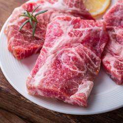 LONG DA 龙大 肉食 黑猪梅花肉薄片400g 蓬莱生态黑猪肉生鲜猪梅肉 烤肠食材