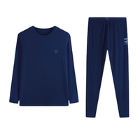 京东京造 男士秋衣秋裤套装 6941592742432 发热薄款 靛青 XXL