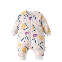 Wellber 威尔贝鲁 婴儿分腿睡袋 厚棉可脱半袖款 收藏花朵 95cm