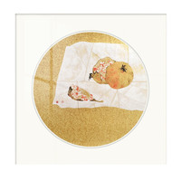 ZEN'S BAMBOO 橙舍 罗寒蕾《多福》40x40cm 宣纸 红檀细榫实木框